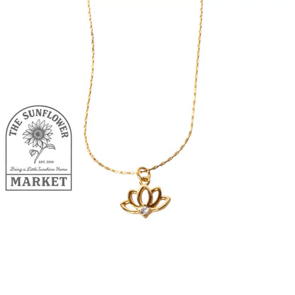 Necklace - 14K GN w/ Lotus Flower Pendant