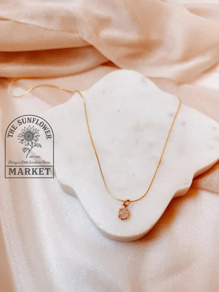 Necklace - 14K GN w/ Rose Quartz Stone