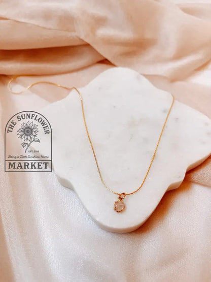 Necklace - 14K GN w/ Rose Quartz Stone
