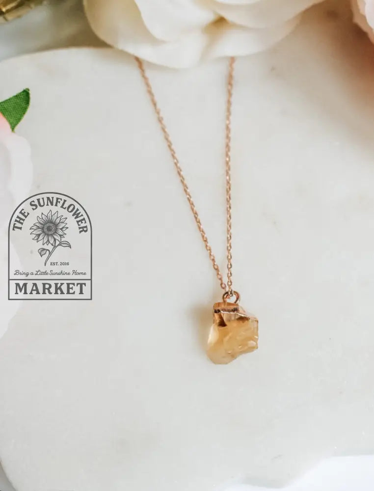 Necklace - RG W/ Citrine Pendant