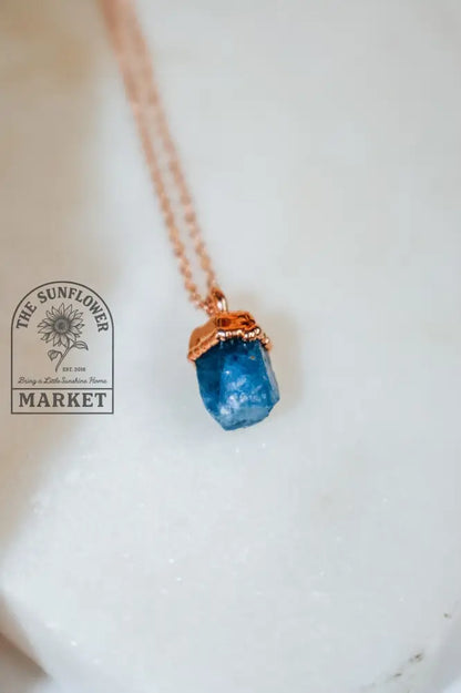 Necklace - RG W/ Sapphire Pendant