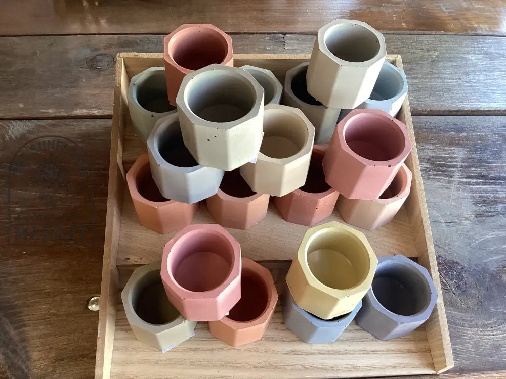 Planters - Mini Colorful Cement