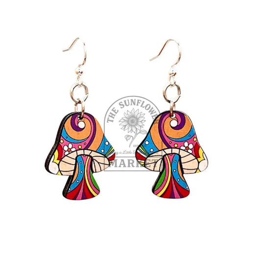 Psychedelic Mushroom Earrings - As Pictured