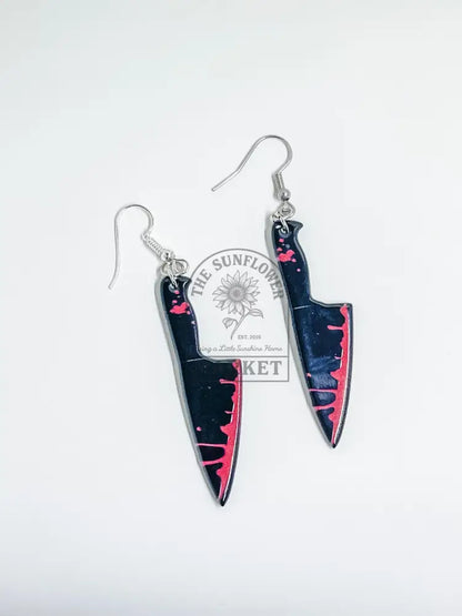 SD2/Earrings - Black Chefs Knife