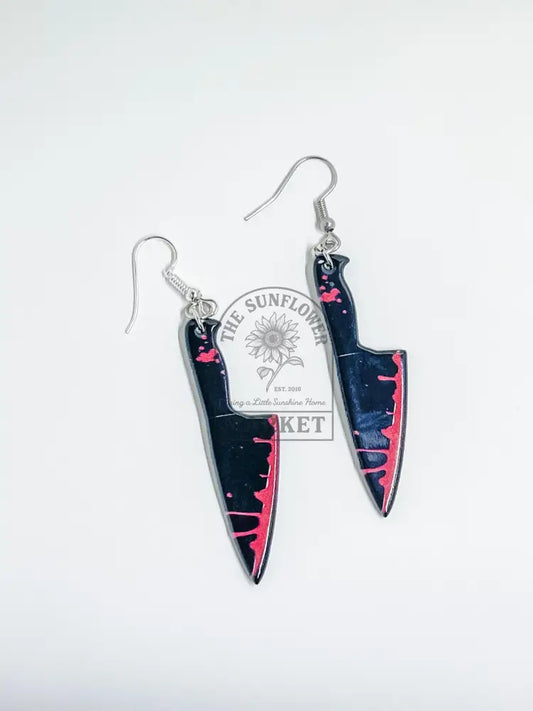 SD2/Earrings - Black Chefs Knife