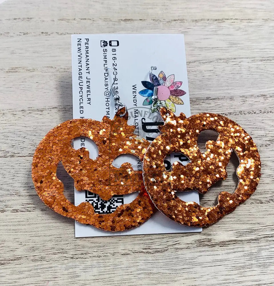 SD2/Earrings - Glitter pumpkin