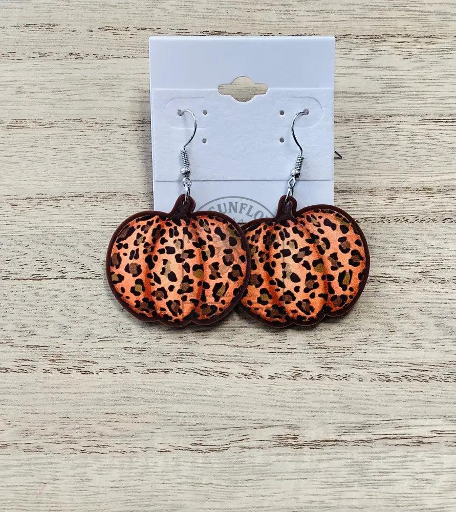 SD2/Earrings - Orange leopard pumpkin