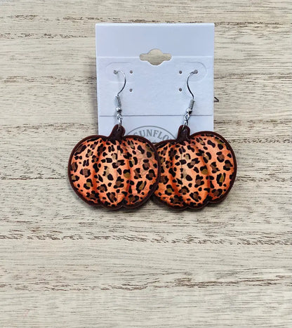 SD2/Earrings - Orange leopard pumpkin