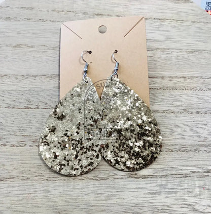 SD2/Earrings - Teardrop- Gold glitter