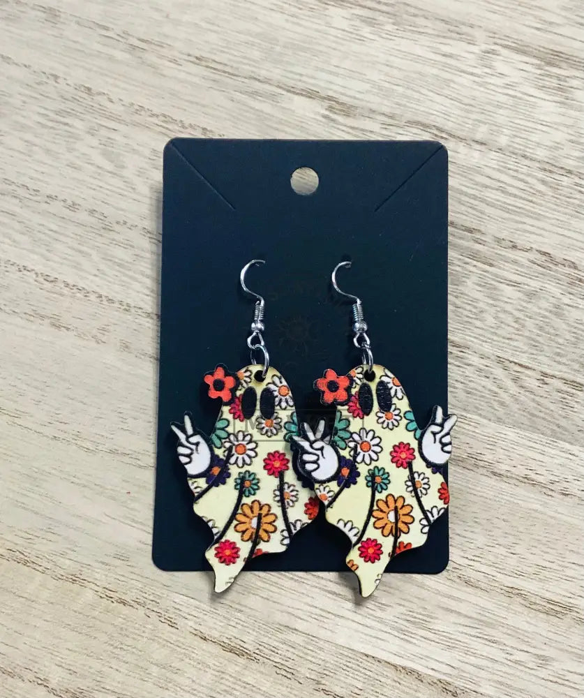 SD2/Earrings - Wood peace ghosts