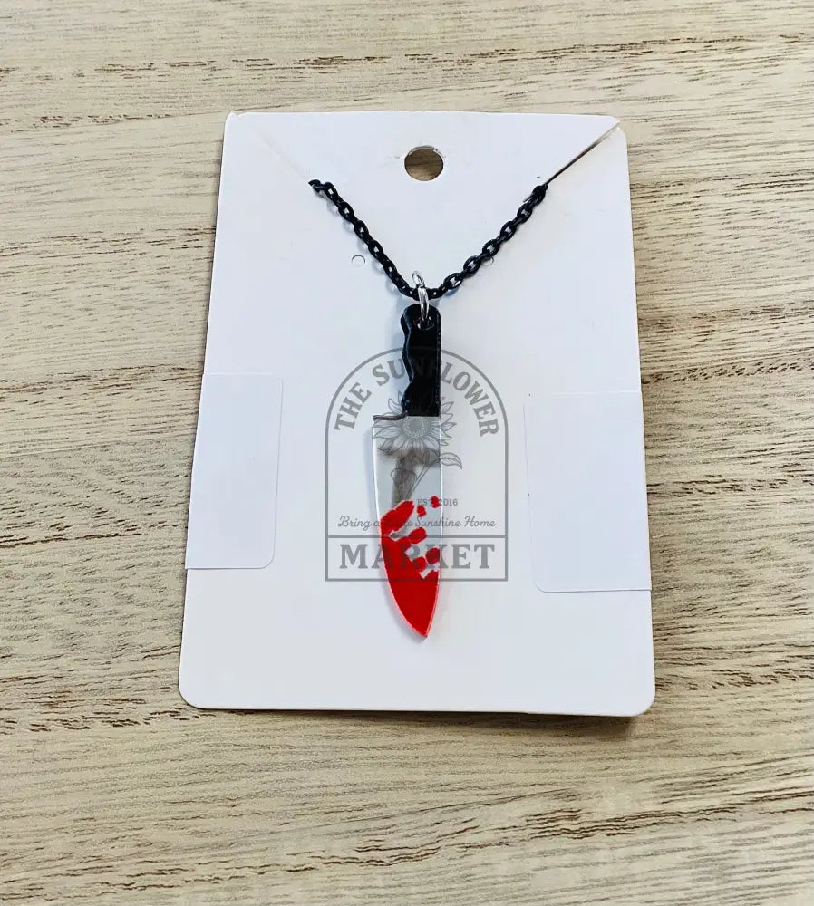 SD2/Necklace - Blk chain Chefs knife