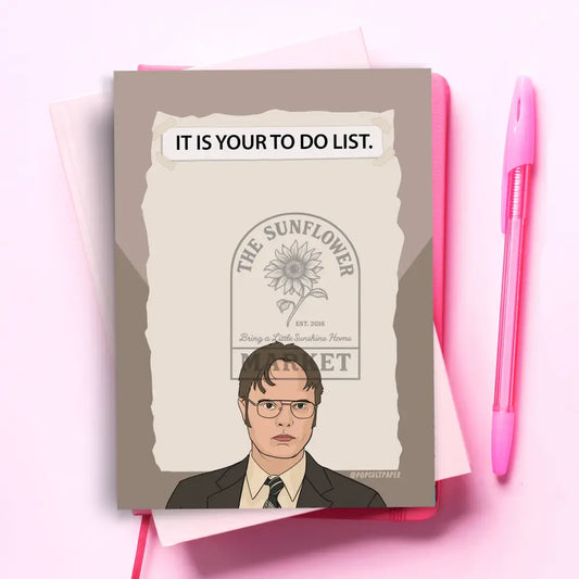 The Office Dwight Funny Notepad - Pop Culture To Do List