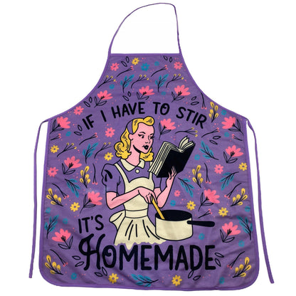 If I Have To Stir It's Homemade Oven Mitt Apron Funny: Apron / Purple