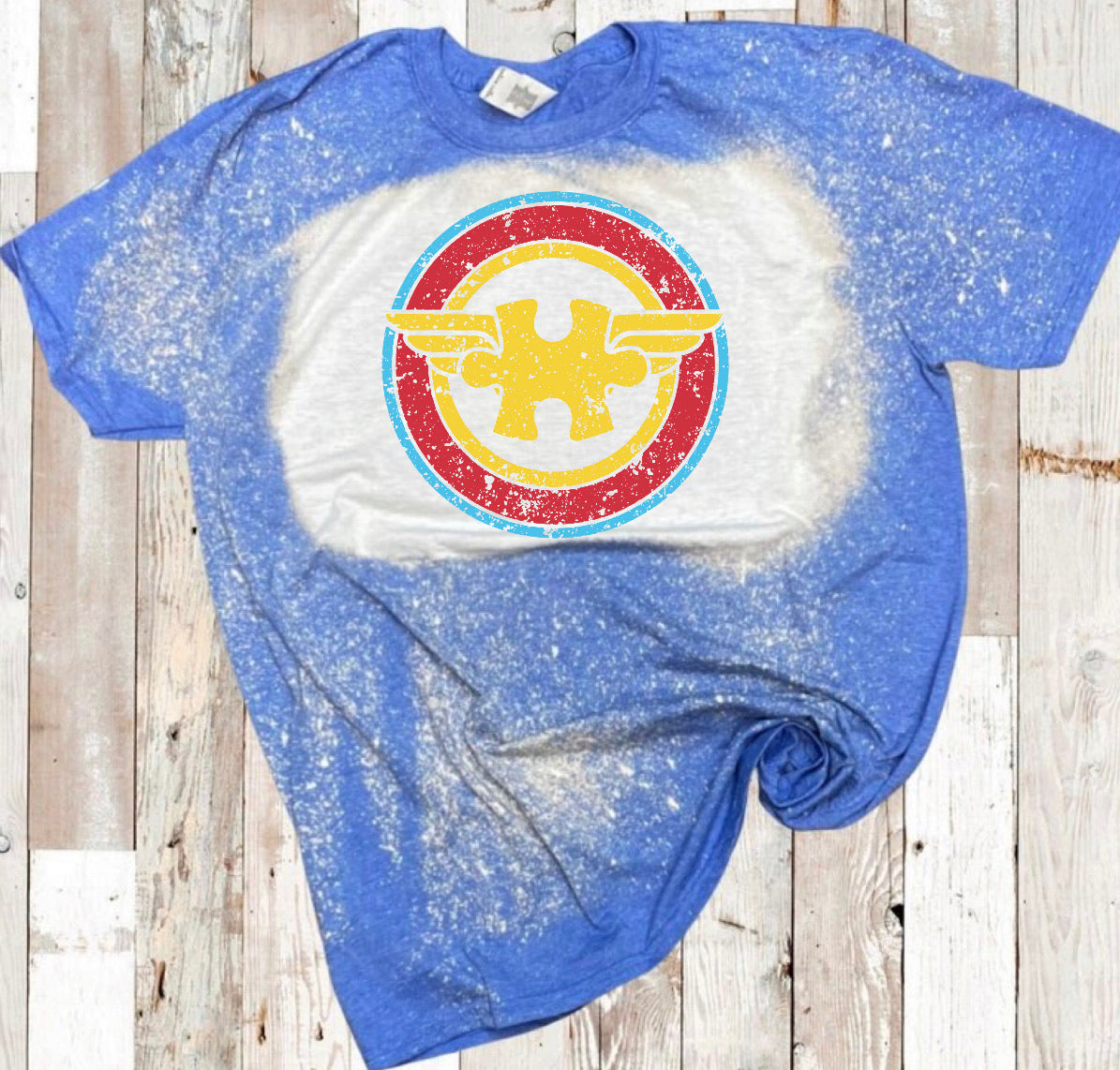 Bleached and Distressed Autism Awareness Tee