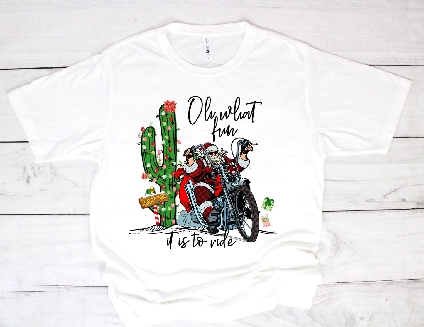 Oh What Fun It Is To Ride, Santa Tee