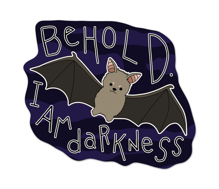 Baby Bat Sticker - Funny Goth Spooky 3" Vinyl Sticker