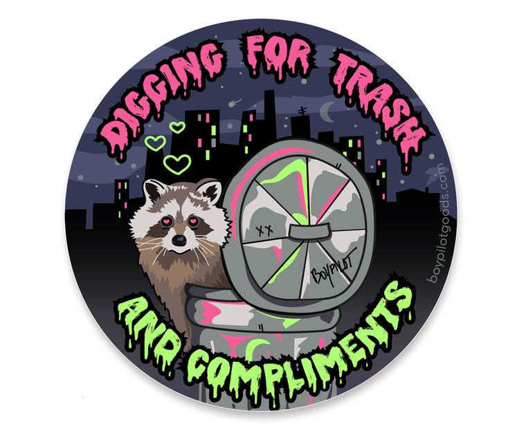 Raccoon Sticker - Funny Animal Vinyl Sticker - 3"