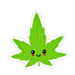 Friendly Cannabis Leaf Sticker - Cute Marijuana Vinyl Sticker