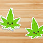 Friendly Cannabis Leaf Sticker - Cute Marijuana Vinyl Sticker