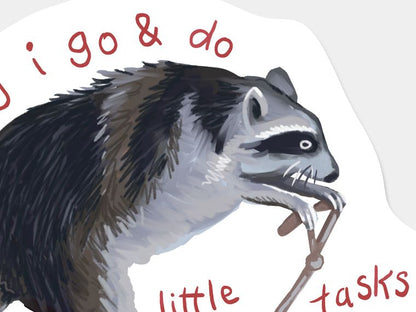 Raccoon on Bike Vinyl Sticker - 3"