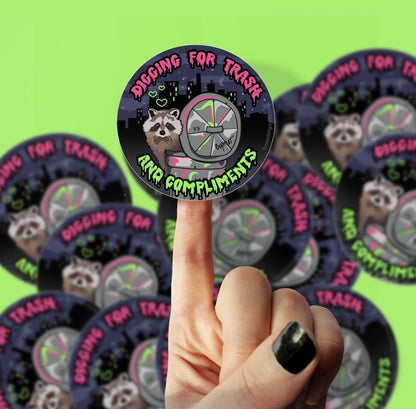 Raccoon Sticker - Funny Animal Vinyl Sticker - 3"