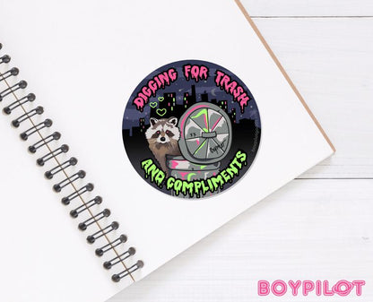 Raccoon Sticker - Funny Animal Vinyl Sticker - 3"